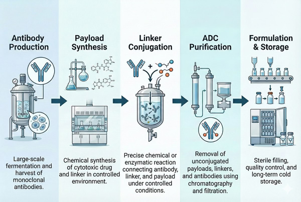 Overview of the complete ADC manufacturing workflow